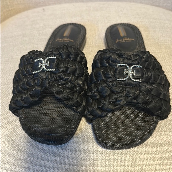 Sam Edelman Black Woven Slide Sandals - Picture 1 of 9